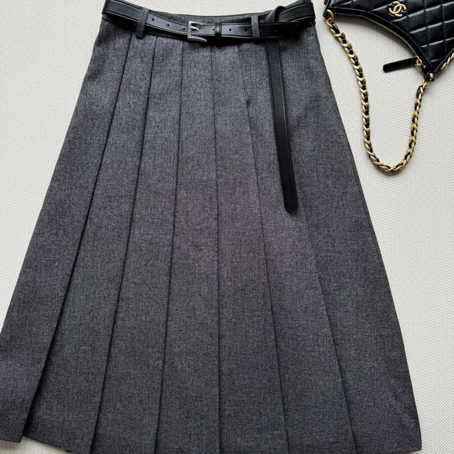 PRADA 26S PLEATED MIDI SKIRT 648