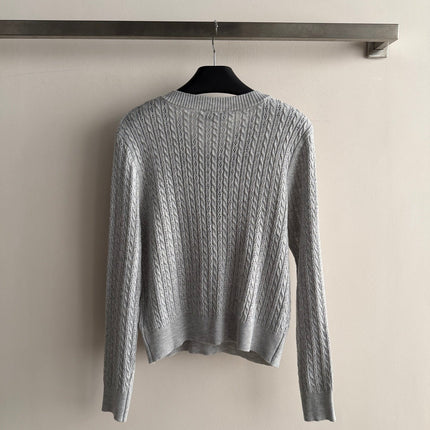 RALPH LAUREN 26S LAYERED V-NECK CABLE-KNIT SWEATER 705