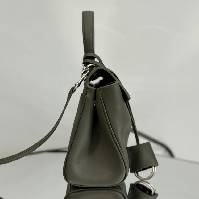 RODEO MINI BAG 22 IN KHAKI GREEN SMOOTH CALFSKIN SILVER HARDWARE