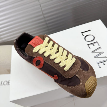 LOEWE 26S BALLET RUNNER 2.0 IN DARK BROWN NYLON AND CALFSKIN