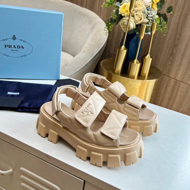 PRA MONOLITH NAPPA SANDALS BEIGE LAMBSKIN