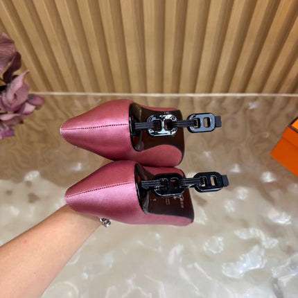 HM 26S HIGH-HEEL 80 MM IN PASTEL PINK SATIN