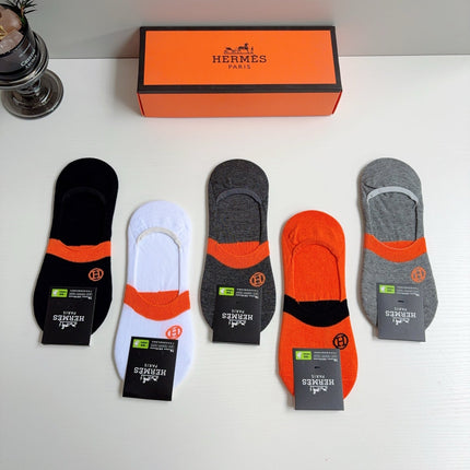HERMES 26S NO-SHOW SOCKS 383793 (1 BOX)