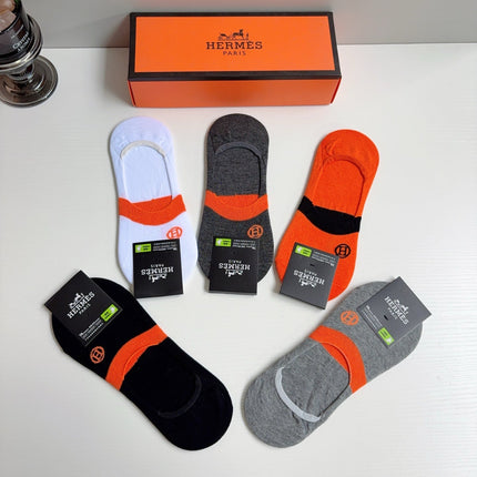 HERMES 26S NO-SHOW SOCKS 383793 (1 BOX)