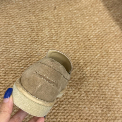 CHANEL 26S LOAFER IN TAUPE BROWN SUEDE CC LOGO