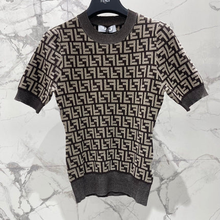 FENDI 26S SHORT-SLEEVE KNIT TOP 360