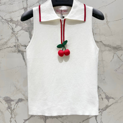 VALENTINO 26S SLEEVELESS POLO KNIT TOP 439