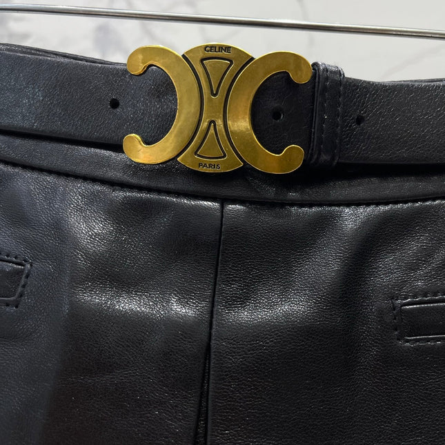 CELINE 26S LEATHER SHORTS 422