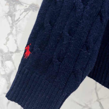 RALPH LAUREN 26S COLLARED CABLE-KNIT CARDIGAN 719
