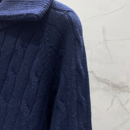 RALPH LAUREN 26S COLLARED CABLE-KNIT CARDIGAN 719