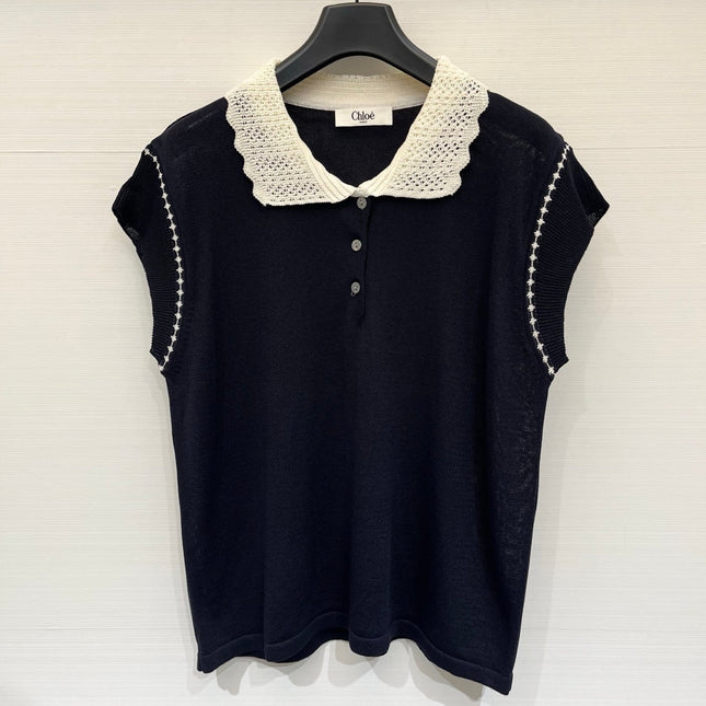 CHLOE 26S SHORT SLEEVE KNIT TOP STYLE 32