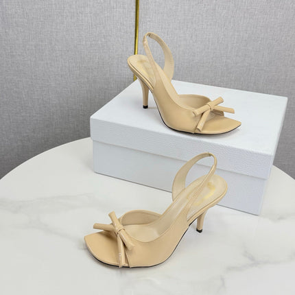 DIOR 26S HIGH-HEEL BACK-STRAP SHOES IN BEIGE CALFSKIN