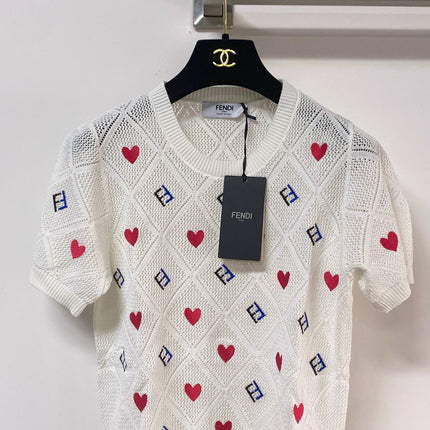 FENDI 26S KNIT SHORT SLEEVE KNIT TOP 030