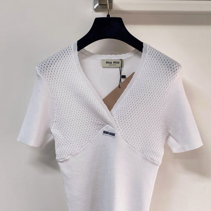 MIUMIU 26S SHORT-SLEEVED SWEATER STYLE 1139
