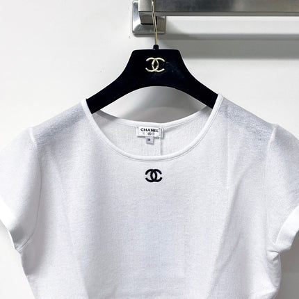 CHANEL 26S CROPPED SHORT-SLEEVED KNIT TOP STYLE 1222