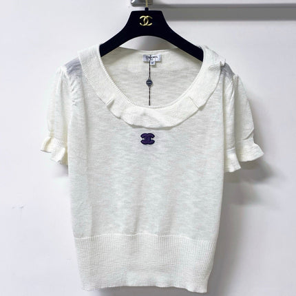 CHANEL 26S SLEEVELESS POLO KNIT TOP STYLE 1140