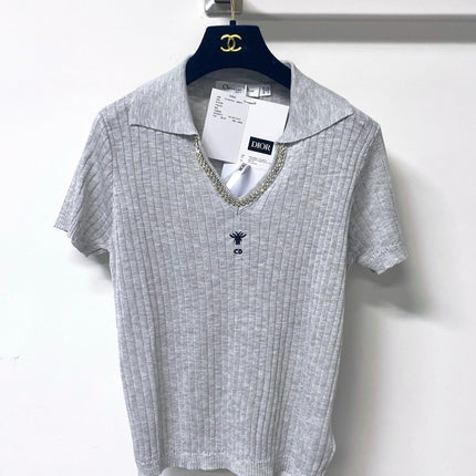 DIOR 26S SHORT-SLEEVED KNIT POLO SHIRT 1239