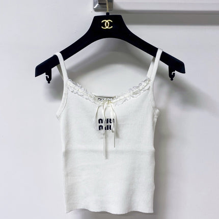 MIUMIU 26S CAMI TOP & OPEN KNIT CROPPED CARDIGAN SET 1172