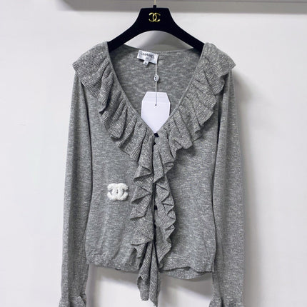 CHANEL 26S RUFFLE KNIT CARDIGAN 1309