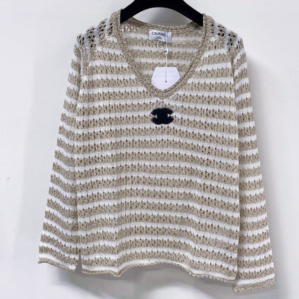 CHANEL 26S V-NECK KNIT SWEATER 1504