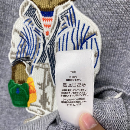 RALPH LAUREN 26S BEAR-MOTIF CREW-NECK SWEATER 692