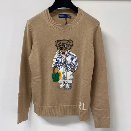 RALPH LAUREN 26S BEAR-MOTIF CREW-NECK SWEATER 691