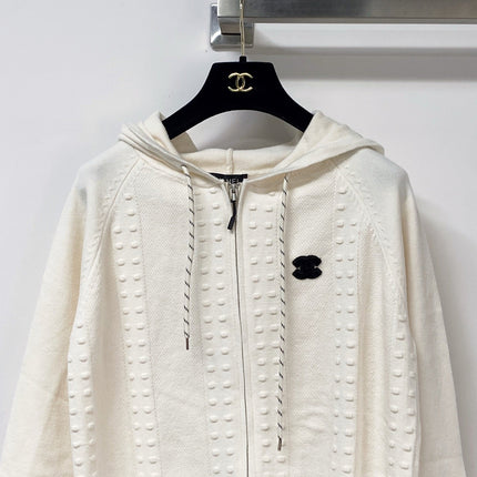CHANEL 26S KNIT ZIP-UP HOODED CARDIGAN 1767
