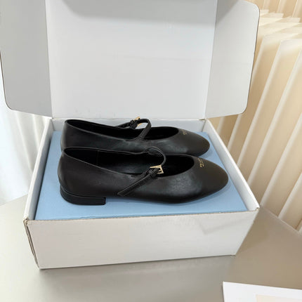 PRADA 26S BALLERINAS IN BLACK SMOOTH CALFSKIN