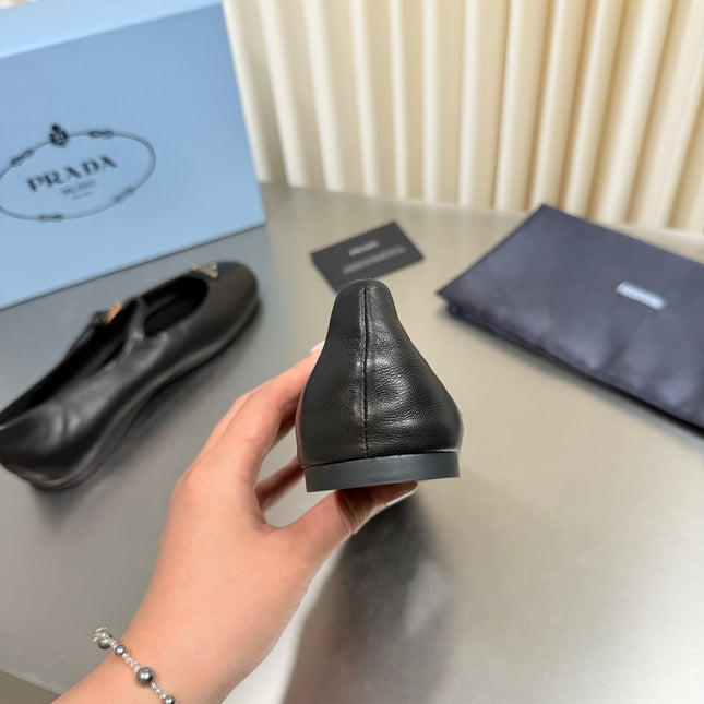 PRADA 26S MARY JANE FLATS IN BLACK CALFSKIN STYLE 2