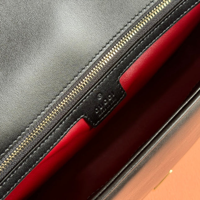 MARMONT SHOULDER BAG 40 IN BLACK CALFSKIN GOLD CHAIN