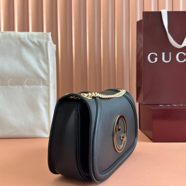 GUCCI 26S BLONDIE SHOULDER BAG 26 IN BLACK CALFSKIN