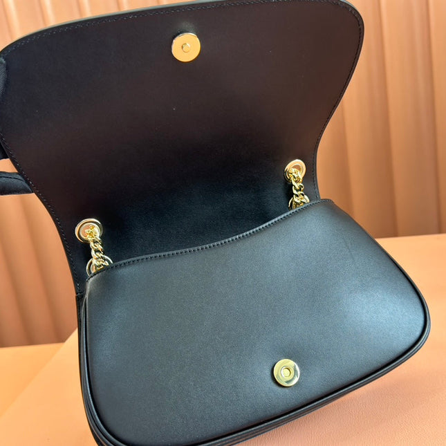 GUCCI 26S BLONDIE SHOULDER BAG 26 IN BLACK CALFSKIN