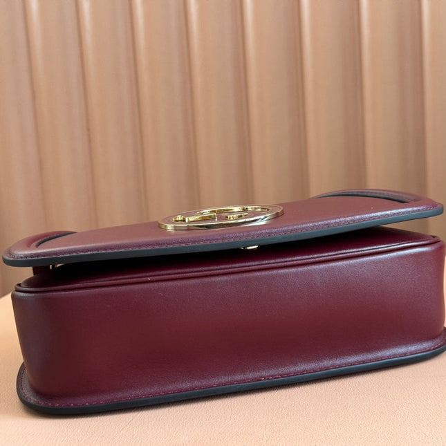 GUCCI 26S BLONDIE SHOULDER BAG 26 IN DARK RED CALFSKIN