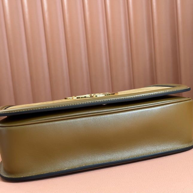 GUCCI 26S BLONDIE BAG 32 IN BROWN SUEDE