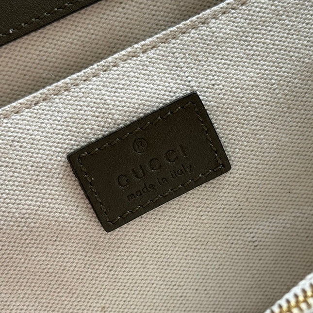 GUCCI 26S SHOULDER BAG 21 IN MOSS GREEN EMBOSSED SUEDE AND CALFSKIN