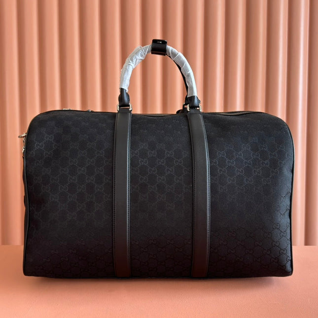GUCCI 26S DUFFEL BAG 52 IN BLACK CANVAS