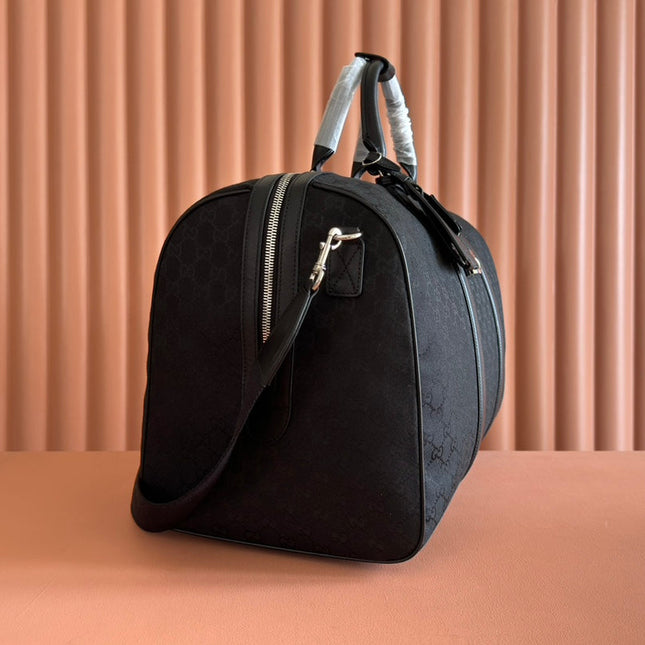GUCCI 26S DUFFEL BAG 52 IN BLACK CANVAS
