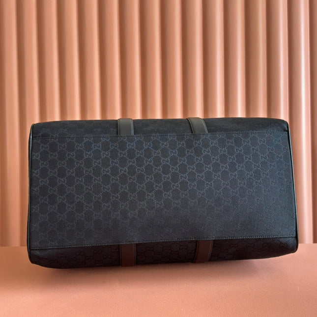 GUCCI 26S DUFFEL BAG 52 IN BLACK CANVAS
