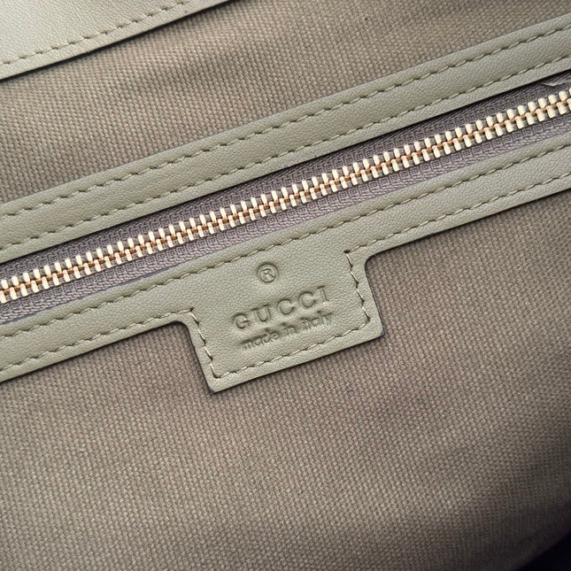 GUCCI 26S BEATRIX LARGE TOTE BAG 40 CM IN SAGE GREEN CALFSKIN