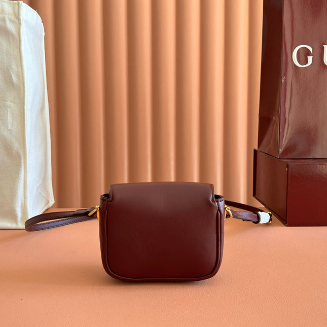 GUCCI 26S HORSEBIT 1955 BAG 13 IN DARK RED CALFSKIN