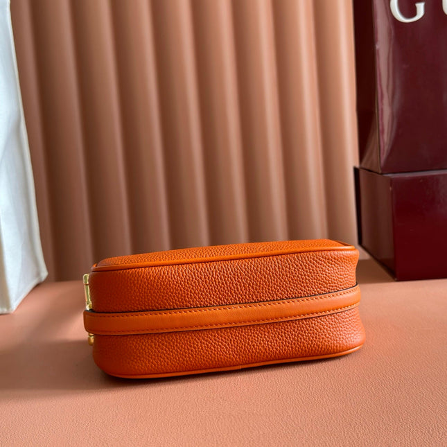 GUCCI 26S SHOULDER BAG 19 IN ORANGE CALFSKIN