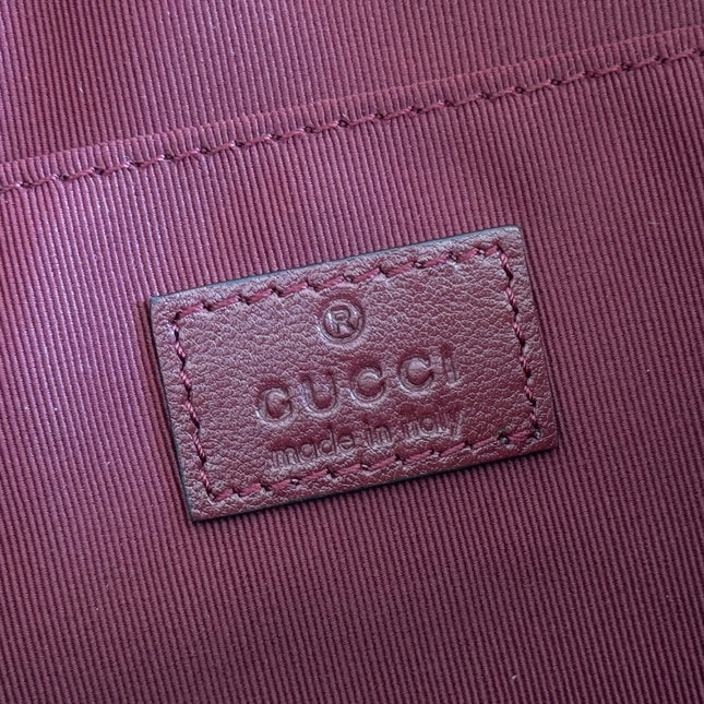 GUCCI 26S GG MARMONT SHOULDER BAG 24 IN DARK RED CALFSKIN