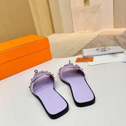 HM 26S GIULIA SANDAL IN LIGHT PURPLE SUEDE AND CALFSKIN SILVER HARDWARE