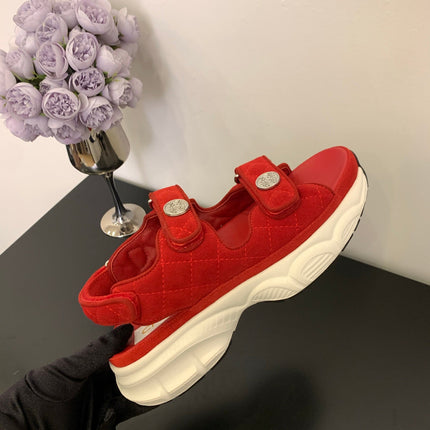 SANDAL 25S IN RED SUEDE FABRIC