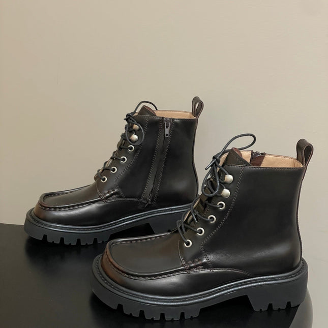 LOEWE 26S ANKLE BOOTS IN DARK BROWN CALFSKIN