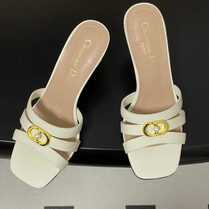 DIOR 26S HIGH HEEL SANDALS 80 MM IN WHITE CALFSKIN