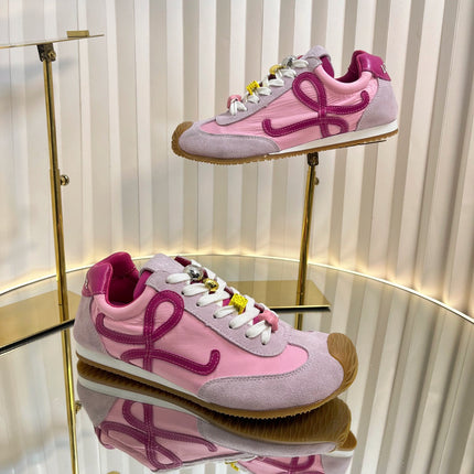 LOEWE 26S RUNNER 2.0 SNEAKERS IN PINK SUEDE AND FABRIC