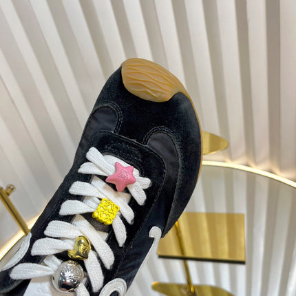 LOEWE 26S RUNNER 2.0 SNEAKERS IN BLACK FABRIC AND SUEDE