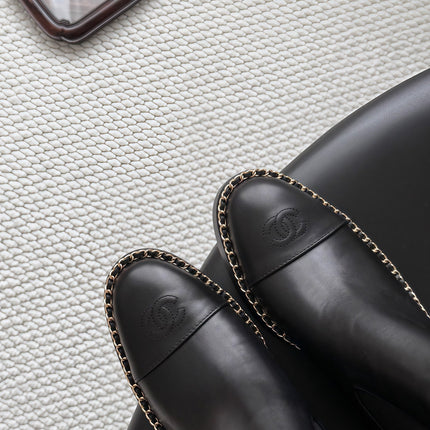 CHANEL 26S CHELSEA ANKLE BOOTS 70 MM IN BLACK CALFSKIN