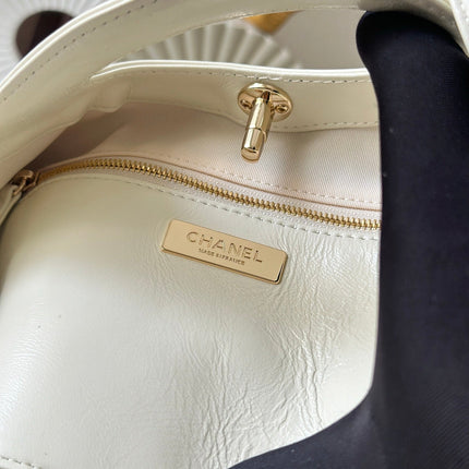 CHANEL 26S MINI SHOPPING BAG 32 IN WHITE LAMBSKIN